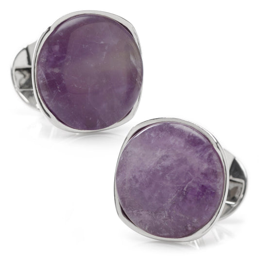 Sterling Silver Classic Formal Amethyst Cufflinks - My Men's Shop