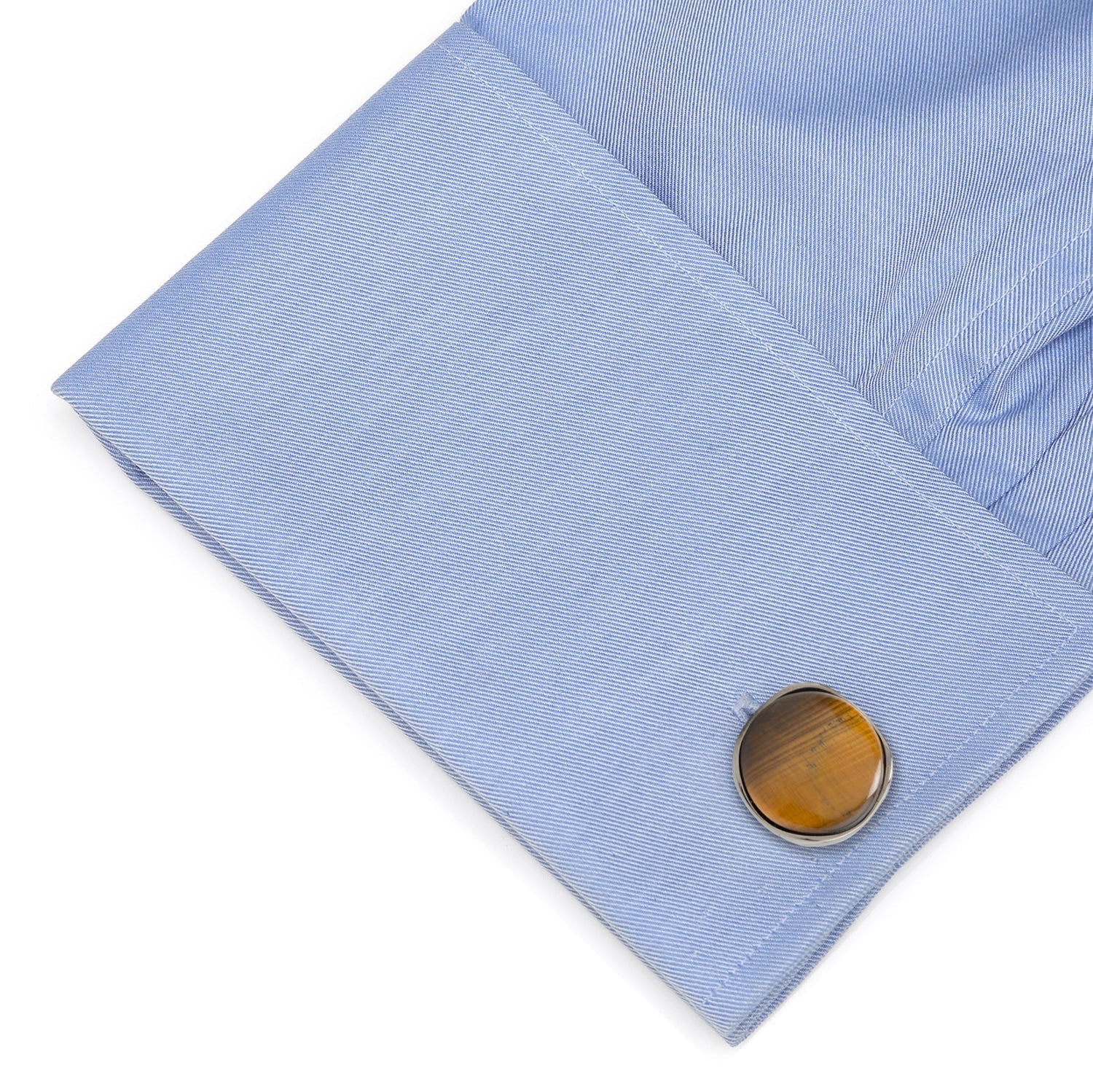 Sterling Silver Formal Tigers Eye Gunmetal Cufflinks - My Men's Shop