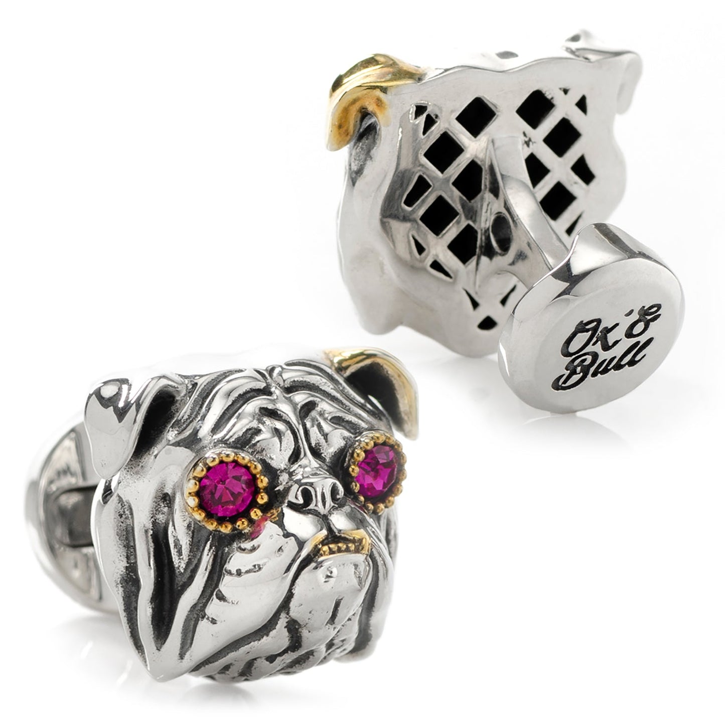 Sterling Silver English Bulldog Cufflinks - My Men's Shop