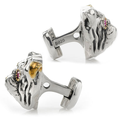 Sterling Silver English Bulldog Cufflinks - My Men's Shop