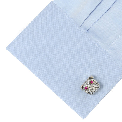 Sterling Silver English Bulldog Cufflinks - My Men's Shop