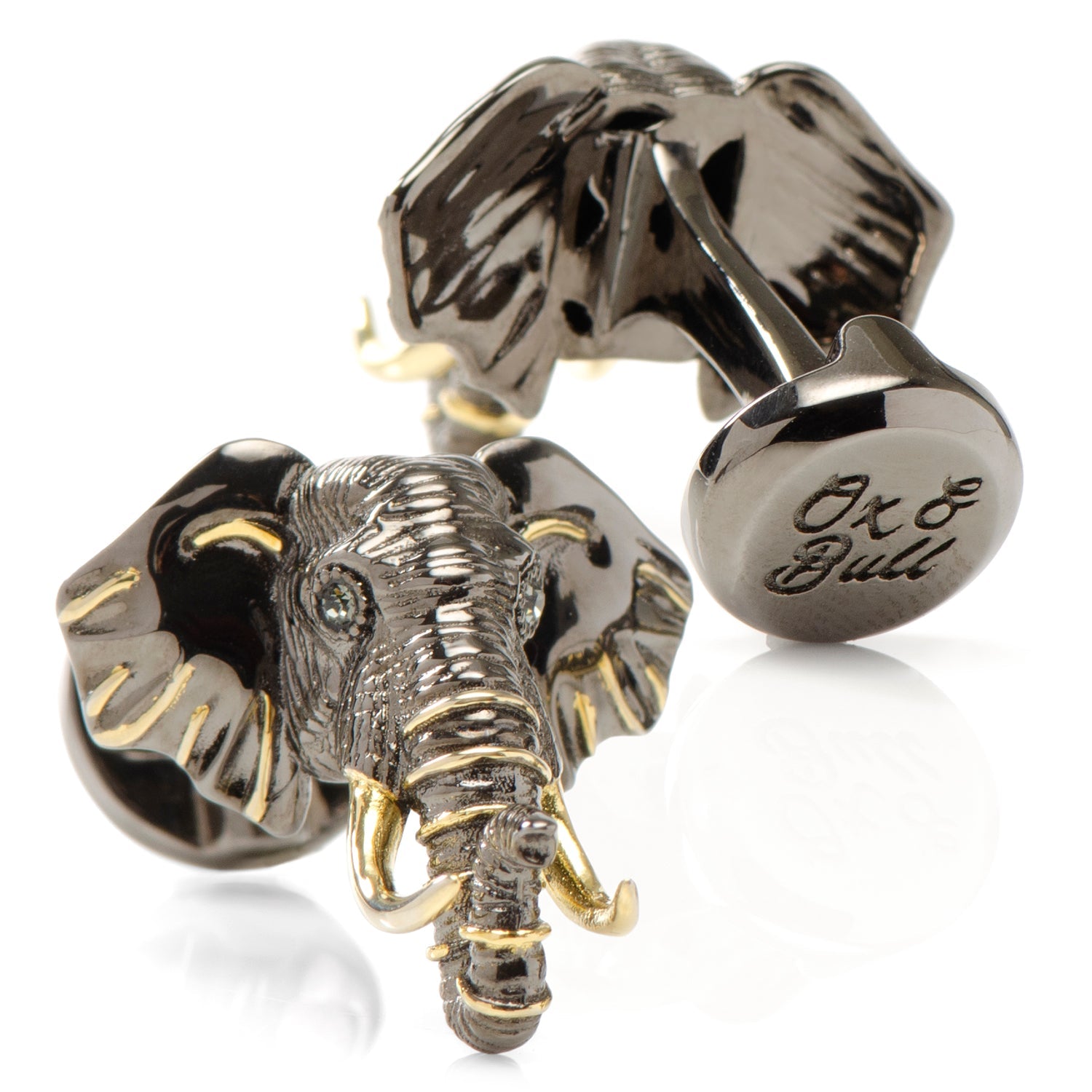 Sterling Silver and 14K Gold Elephant Cufflinks - My Men's Shop