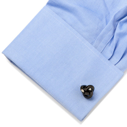 Sterling Silver Black Knot Cufflinks - My Men's Shop