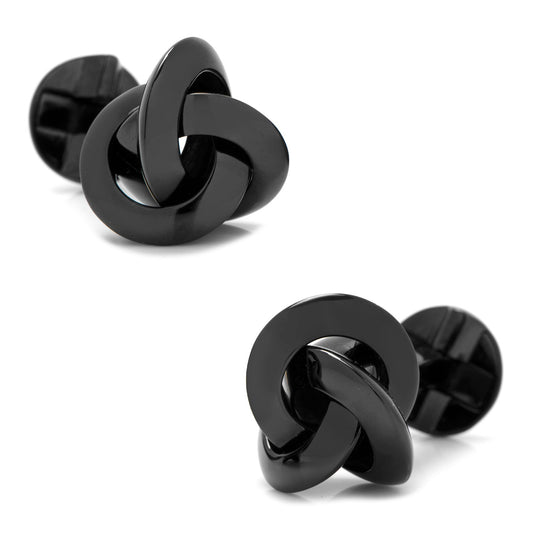 Sterling Silver Black Knot Cufflinks - My Men's Shop