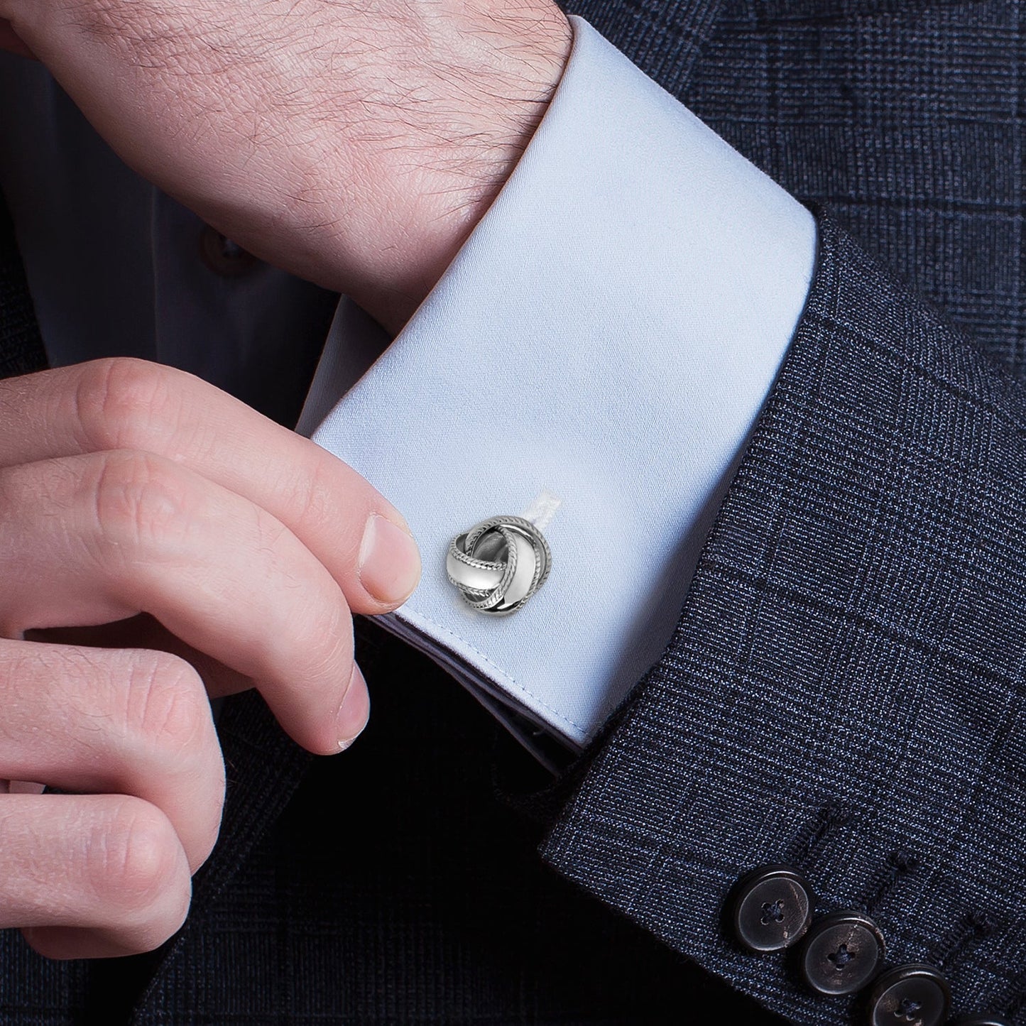 Sterling Silver Braided Knot Cufflinks - My Men's Shop
