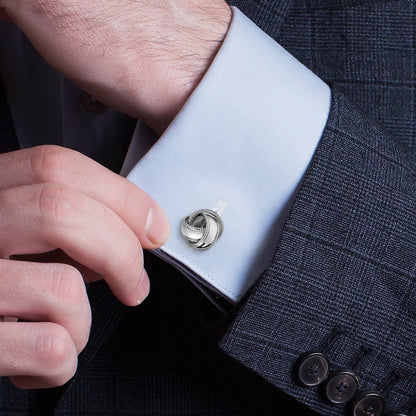 Sterling Silver Braided Knot Cufflinks - My Men's Shop