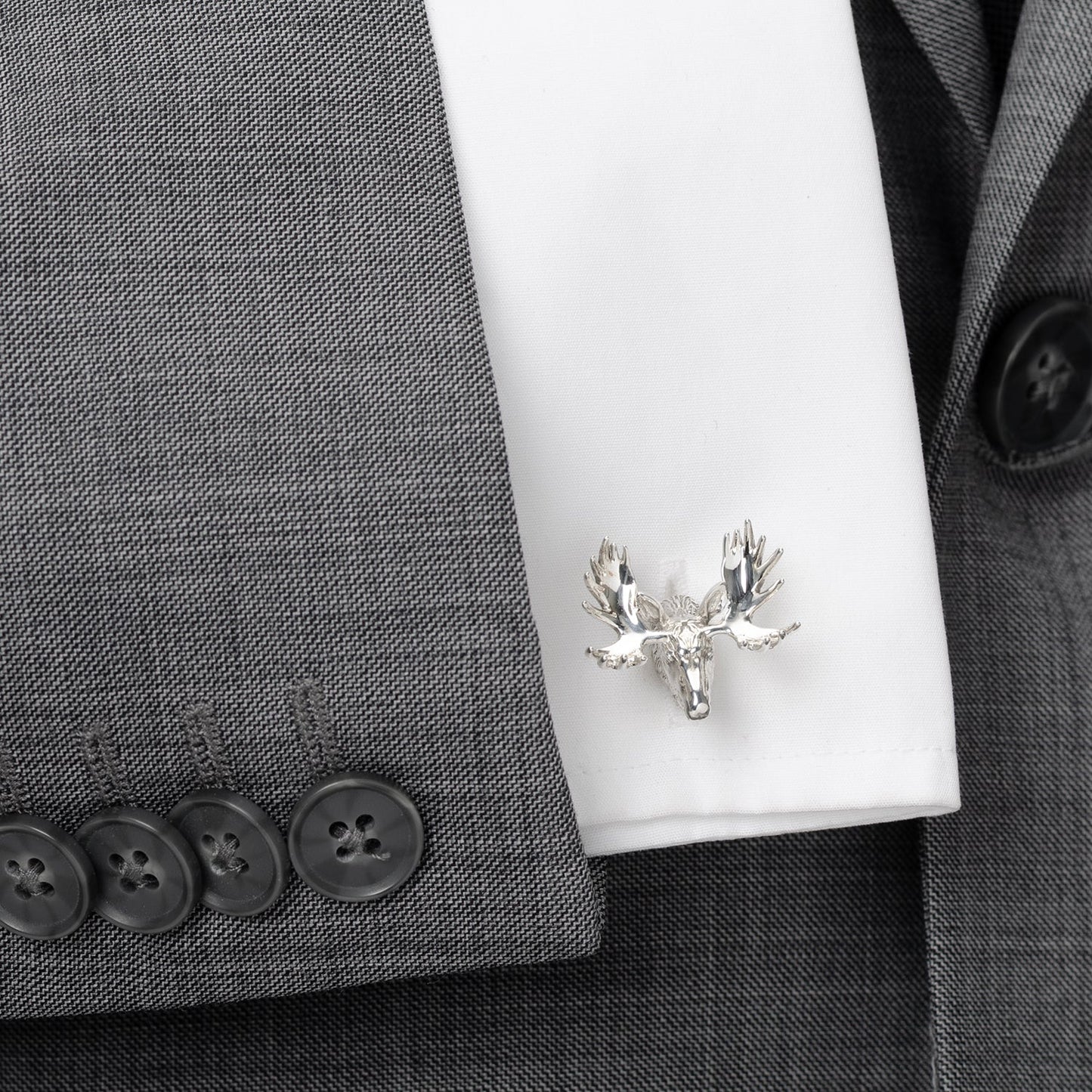 Antique Sterling Silver Moose Cufflinks
