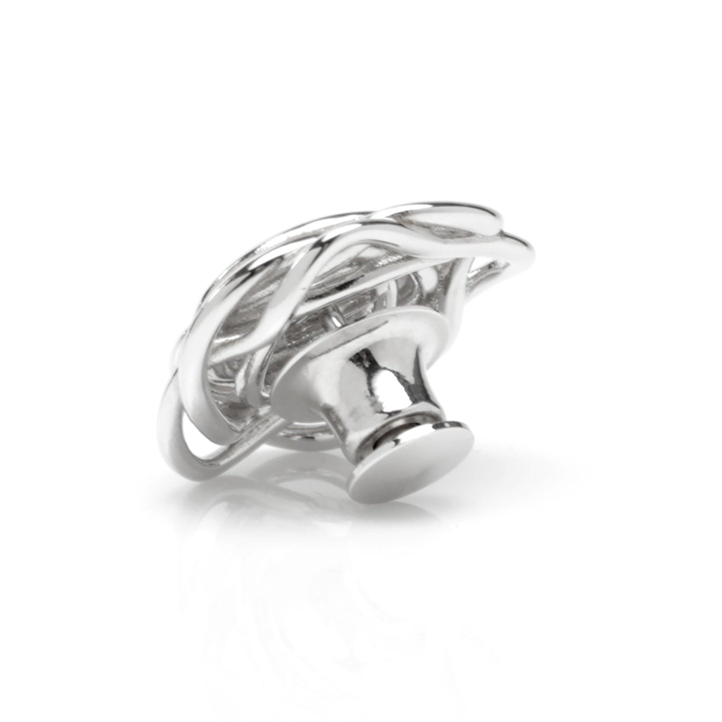 Sterling Silver Rhodium Plated Rose Lapel Pin - My Men's Shop