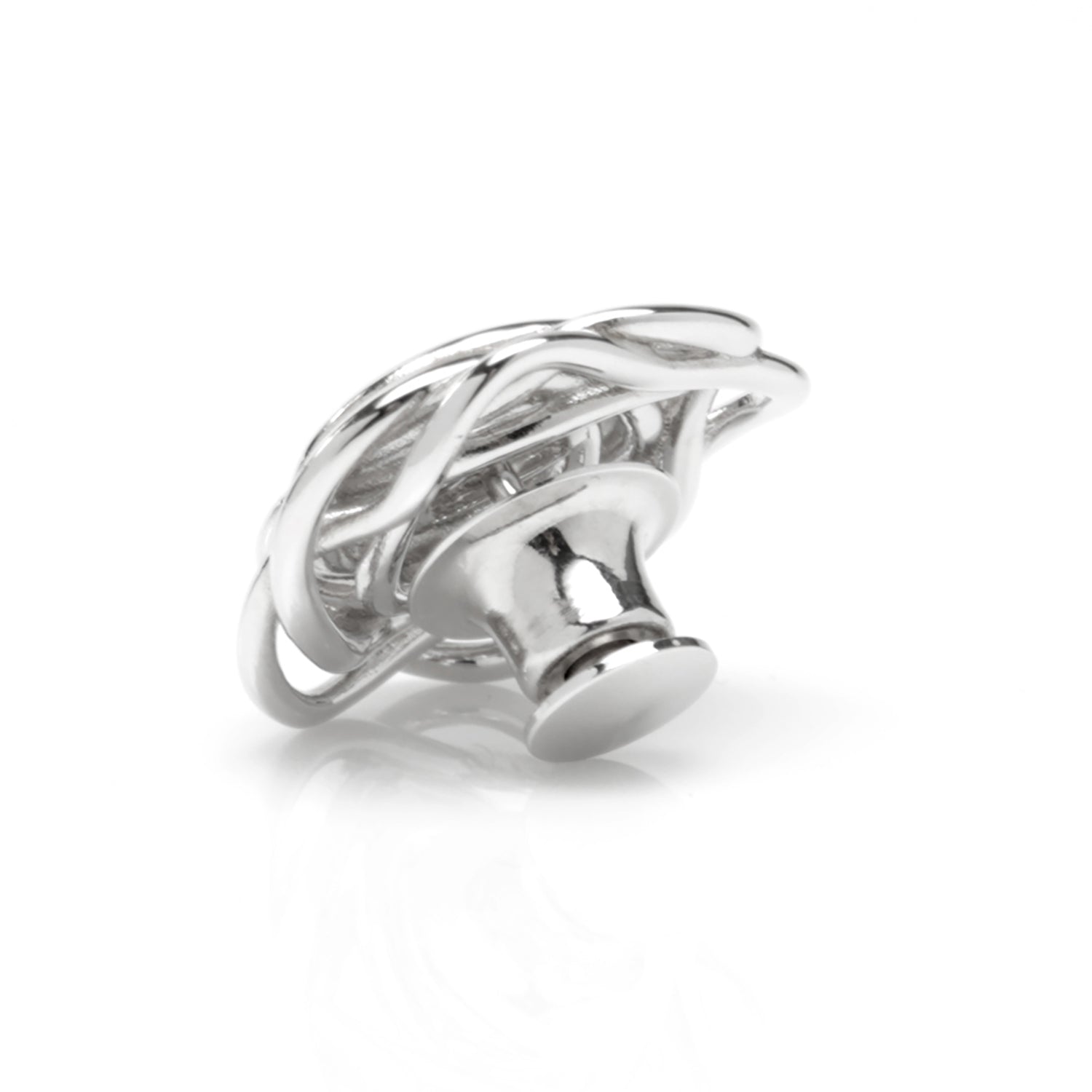 Sterling Silver Rhodium Plated Rose Lapel Pin - My Men's Shop