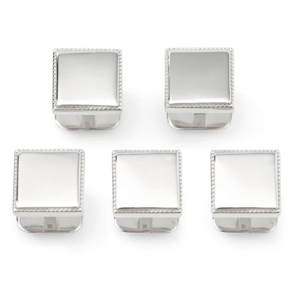Sterling Silver Rope Square 5-Studs - My Men's Shop