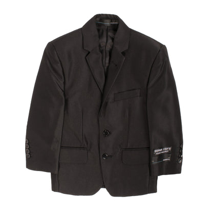 Ferrecci Boys Black Sharkskin 3-Piece Vested Suit – Formal Kids Suit