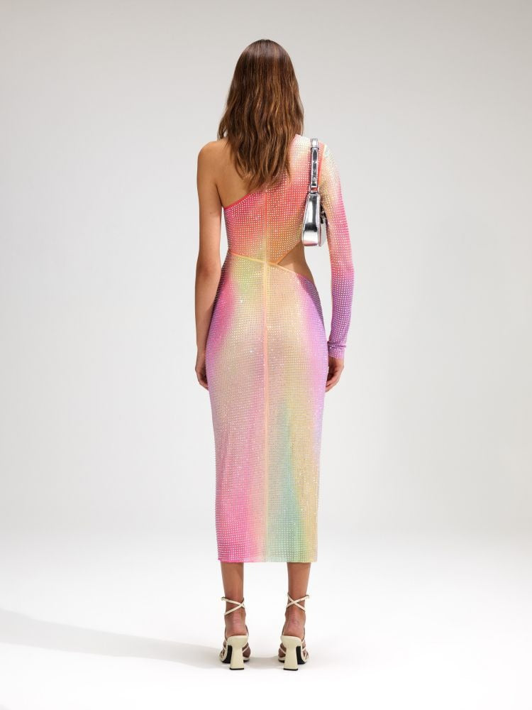 Vestido con abertura en un hombro y cintura ceñida para mujer, Upper East Side, BYMANYC Nueva York.