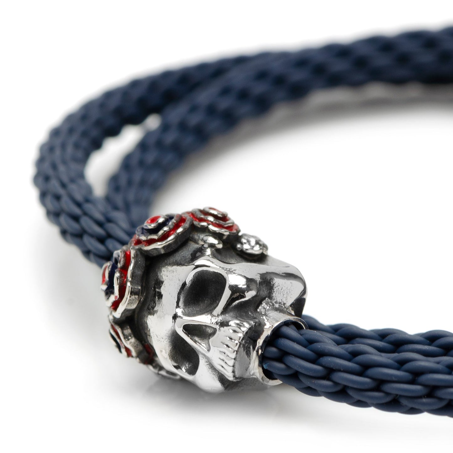 Skull Gear w/ Semi Precious Stone Bracelet 17cm - My Men's Shop
