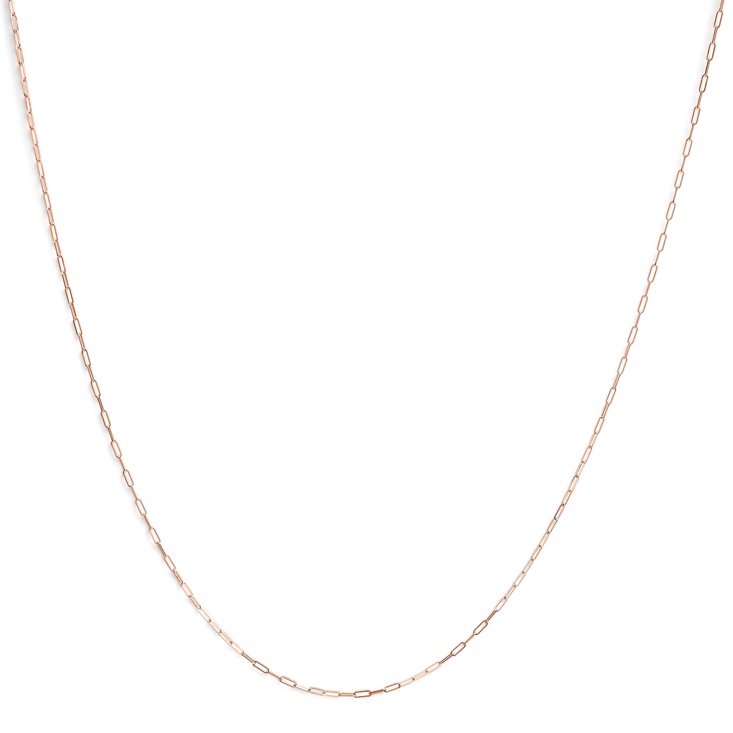 Gargantilla unisex de oro amarillo macizo de 14K, cadena de eslabones tipo clip de 1,5 mm - 18 pulgadas