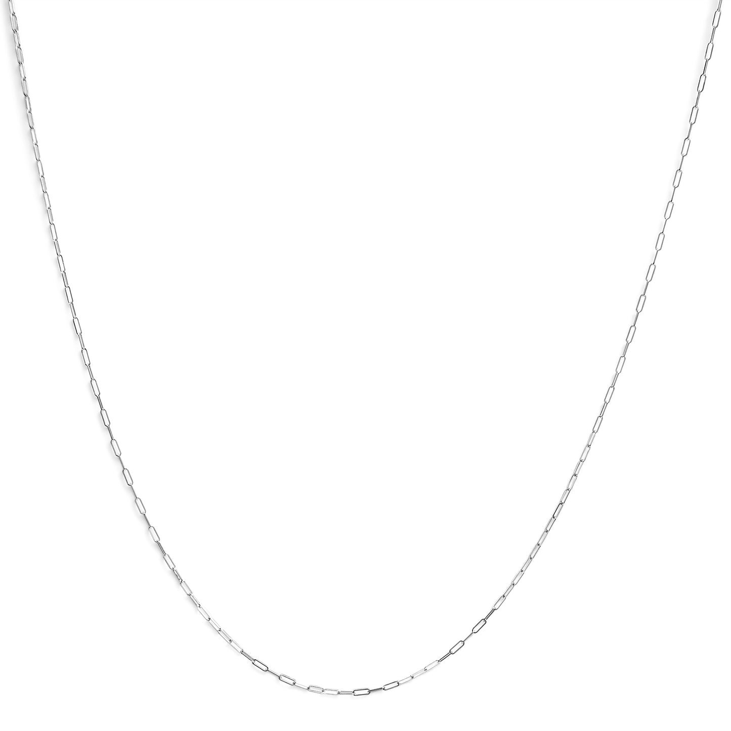 Gargantilla unisex de oro amarillo macizo de 14K, cadena de eslabones tipo clip de 1,5 mm - 18 pulgadas