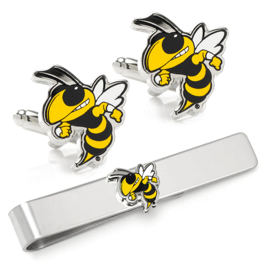 Gemelos y pasador de corbata NCAA Georgia Tech Yellow Jackets