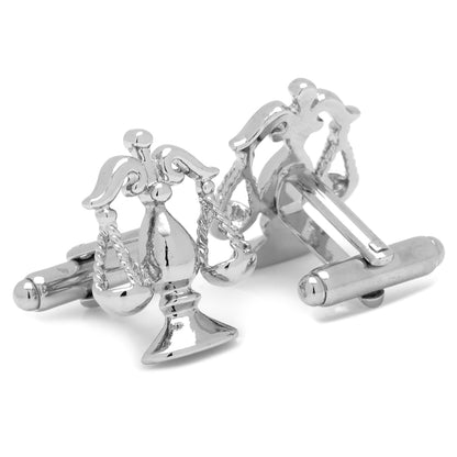 Gemelos de plata Escamas de la Justicia