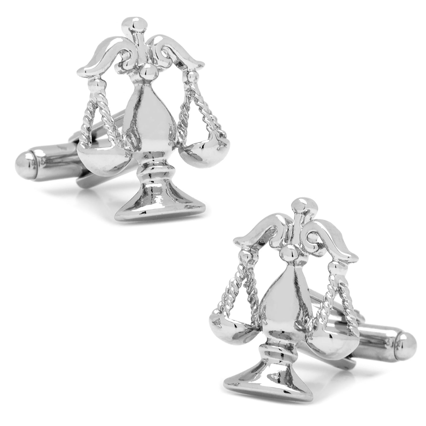 Gemelos de plata Escamas de la Justicia
