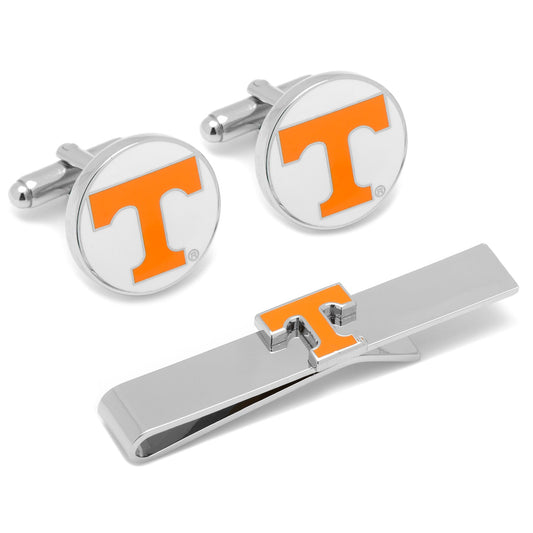 Juego de regalo de mancuernillas y pisacorbatas de la NCAA de la Universidad de Tennessee