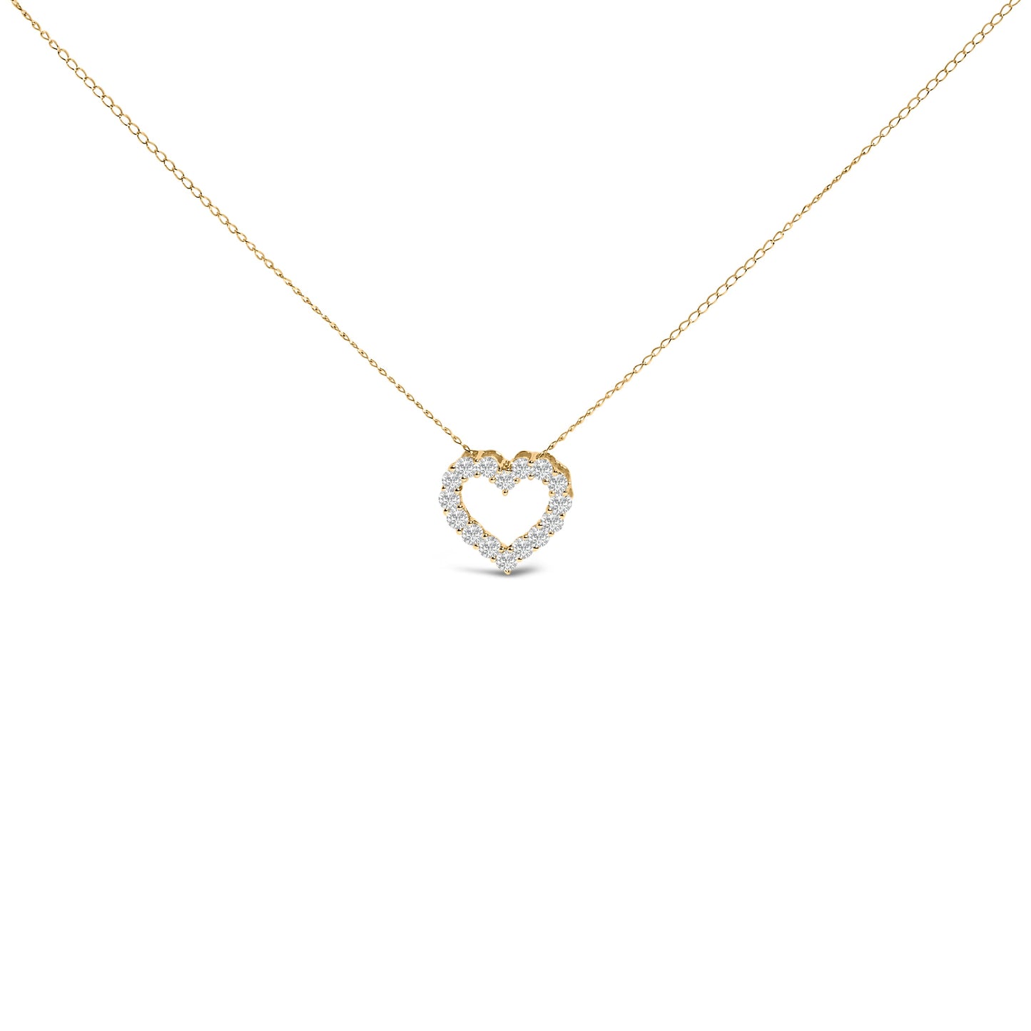 Collar con colgante en forma de corazón con diamante cultivado en laboratorio de 1/2 quilate en oro blanco de 14 quilates