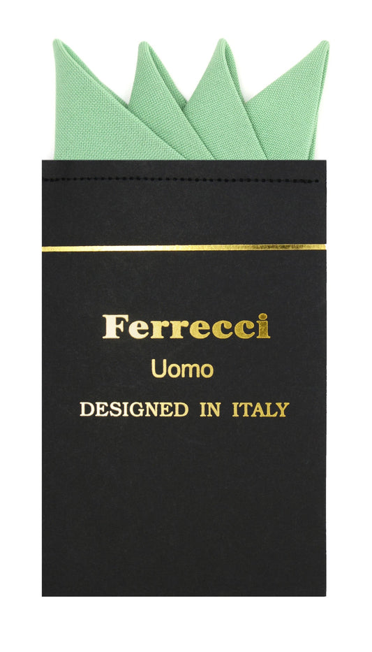 Pre-Folded Microfiber Basil Handkerchief Pocket Square