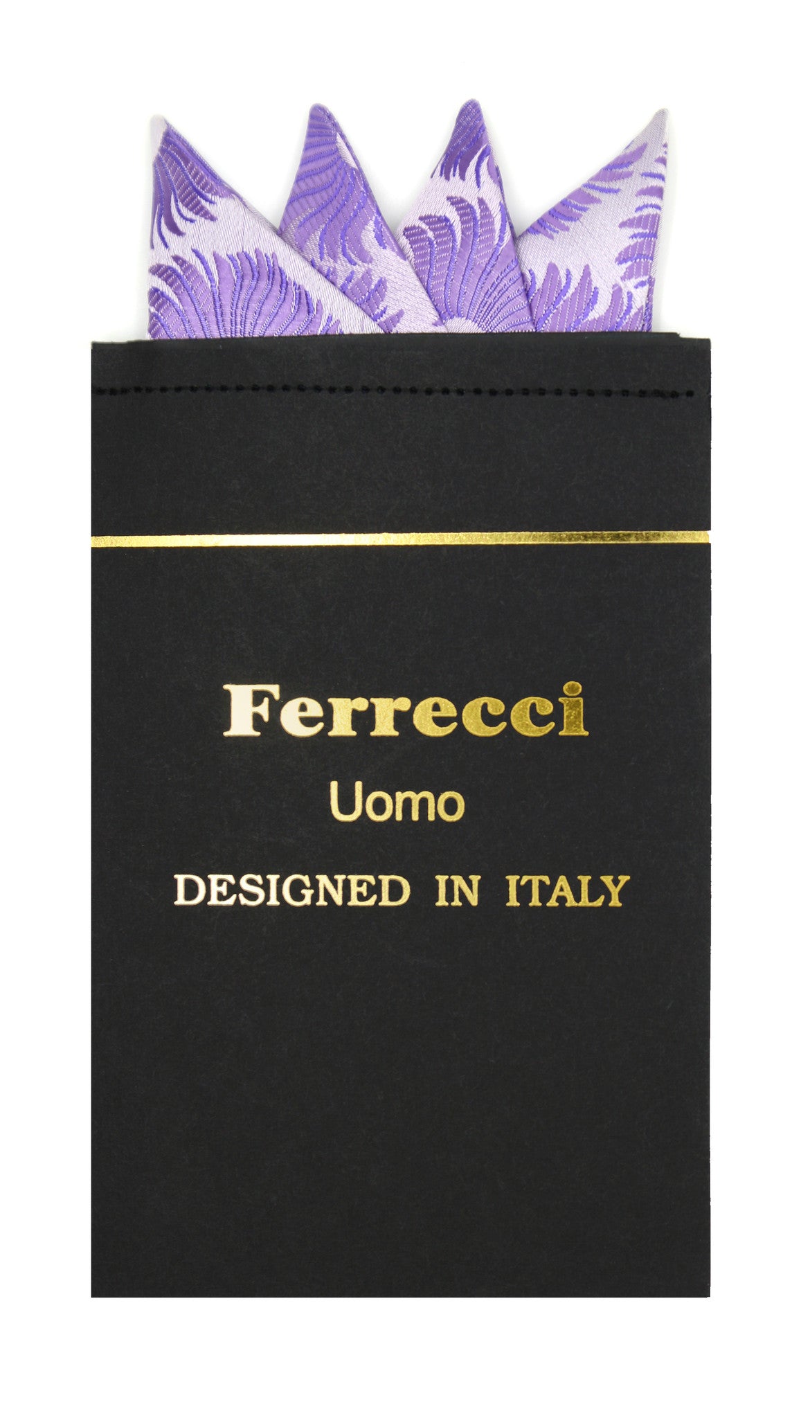 Pre-Folded Microfiber Purple Daisy Handkerchief Pocket Square