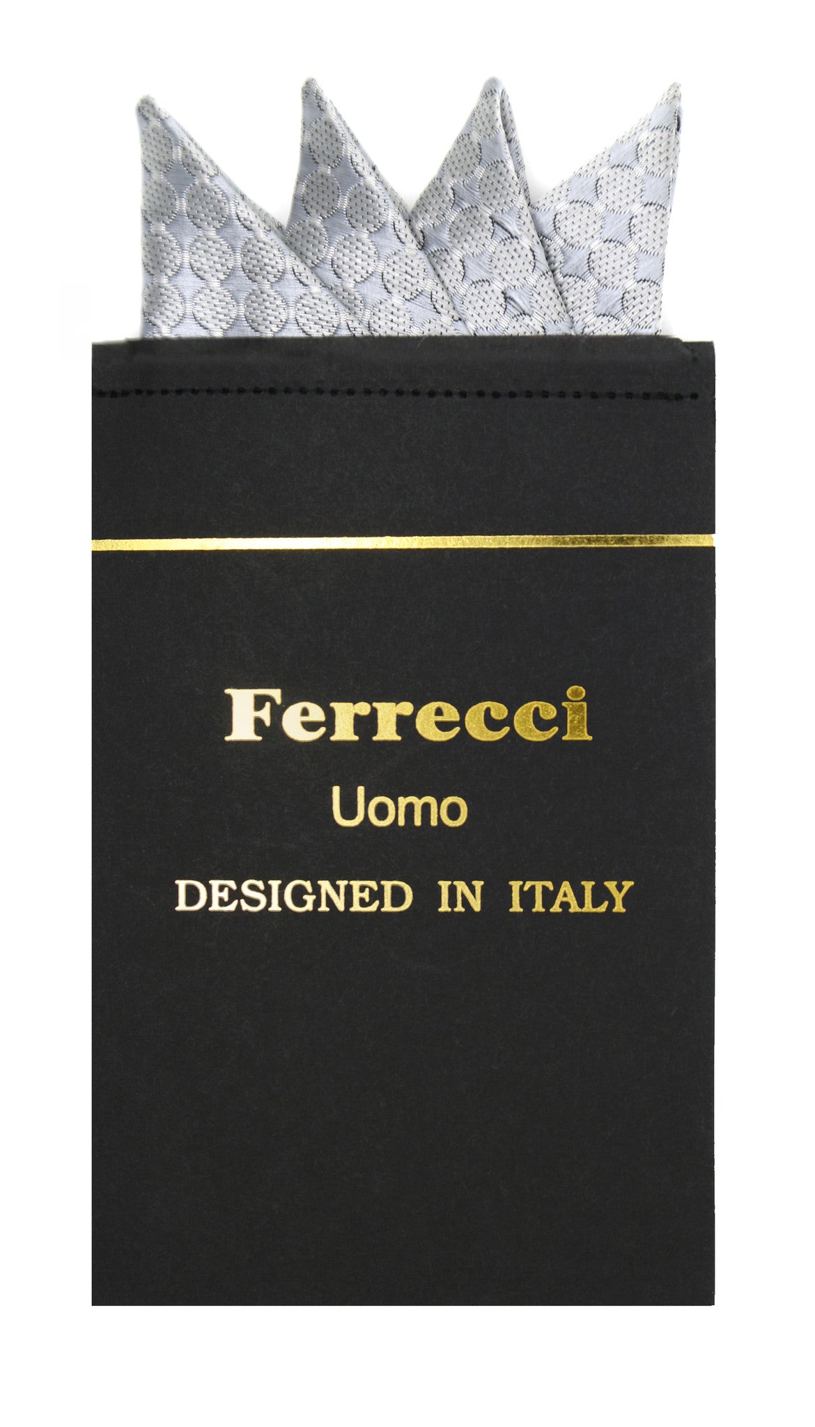 Pre-Folded Microfiber Grey Geometric Handkerchief Pocket Square