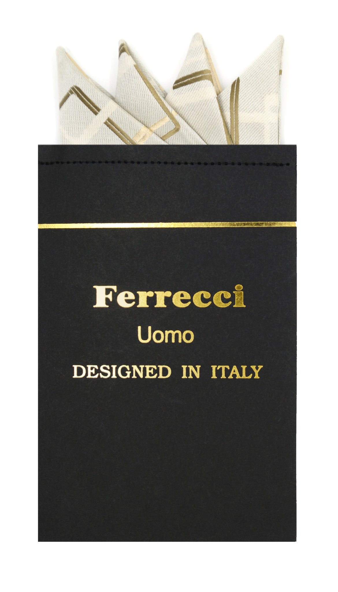 Pre-Folded Microfiber Olive Geometric Handkerchief Pocket Square