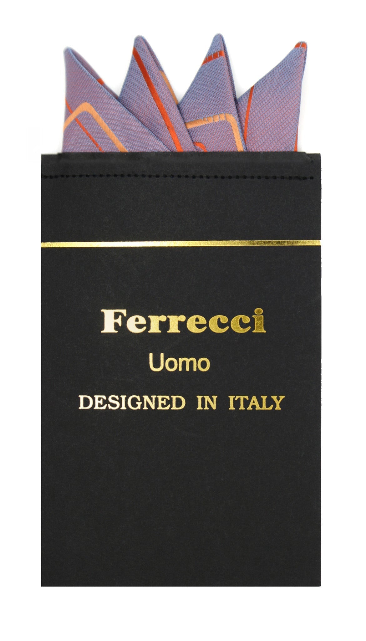 Pre-Folded Microfiber Orange Geometric Handkerchief Pocket Square