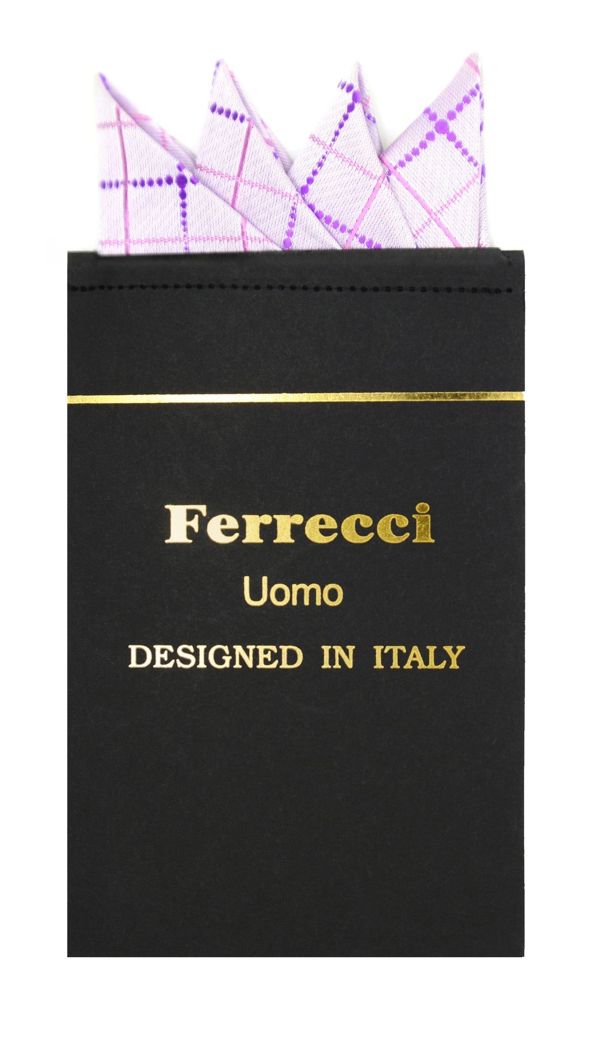 Pre-Folded Microfiber Purple Geometric Handkerchief Pocket Square
