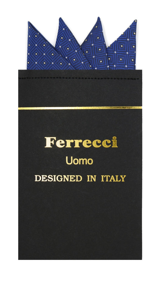 Pre-Folded Microfiber Royal Geometric Handkerchief Pocket Square
