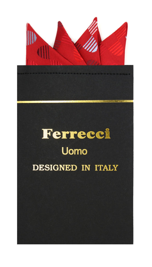 Pre-Folded Microfiber Red Polkadot Handkerchief Pocket Square