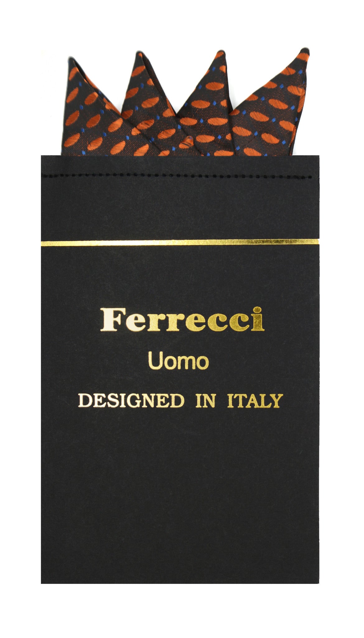 Pre-Folded Microfiber Rust Polkadot Handkerchief Pocket Square