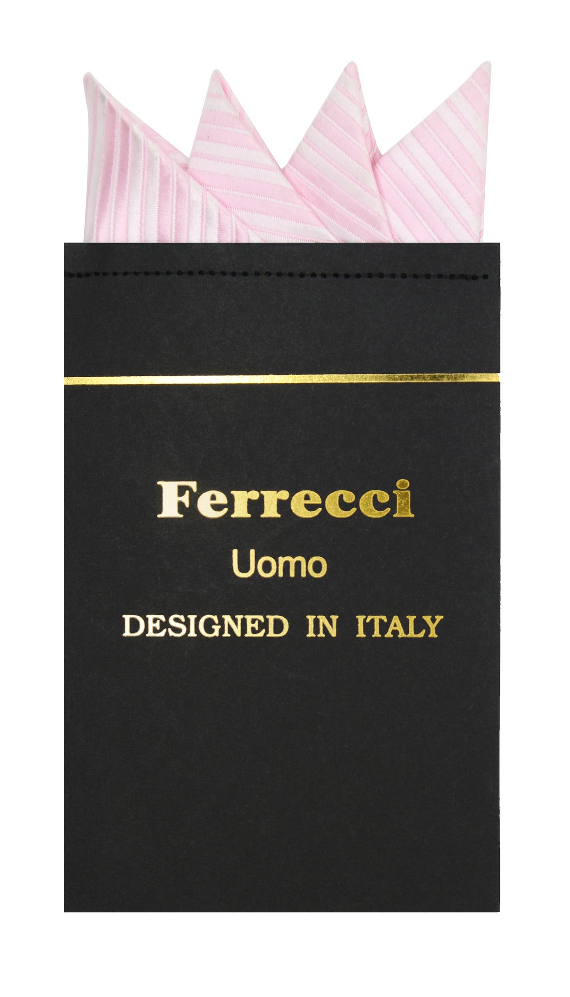 Pre-Folded Microfiber Baby Pink Stripe Handkerchief Pocket Square