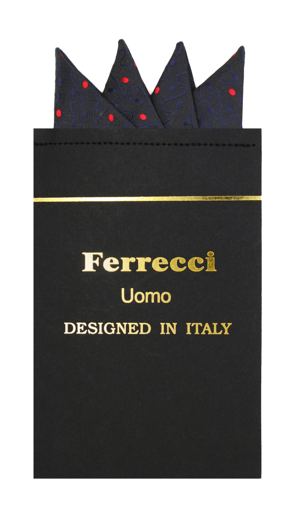 Pre-Folded Microfiber Black Red Stripe Handkerchief Pocket Square