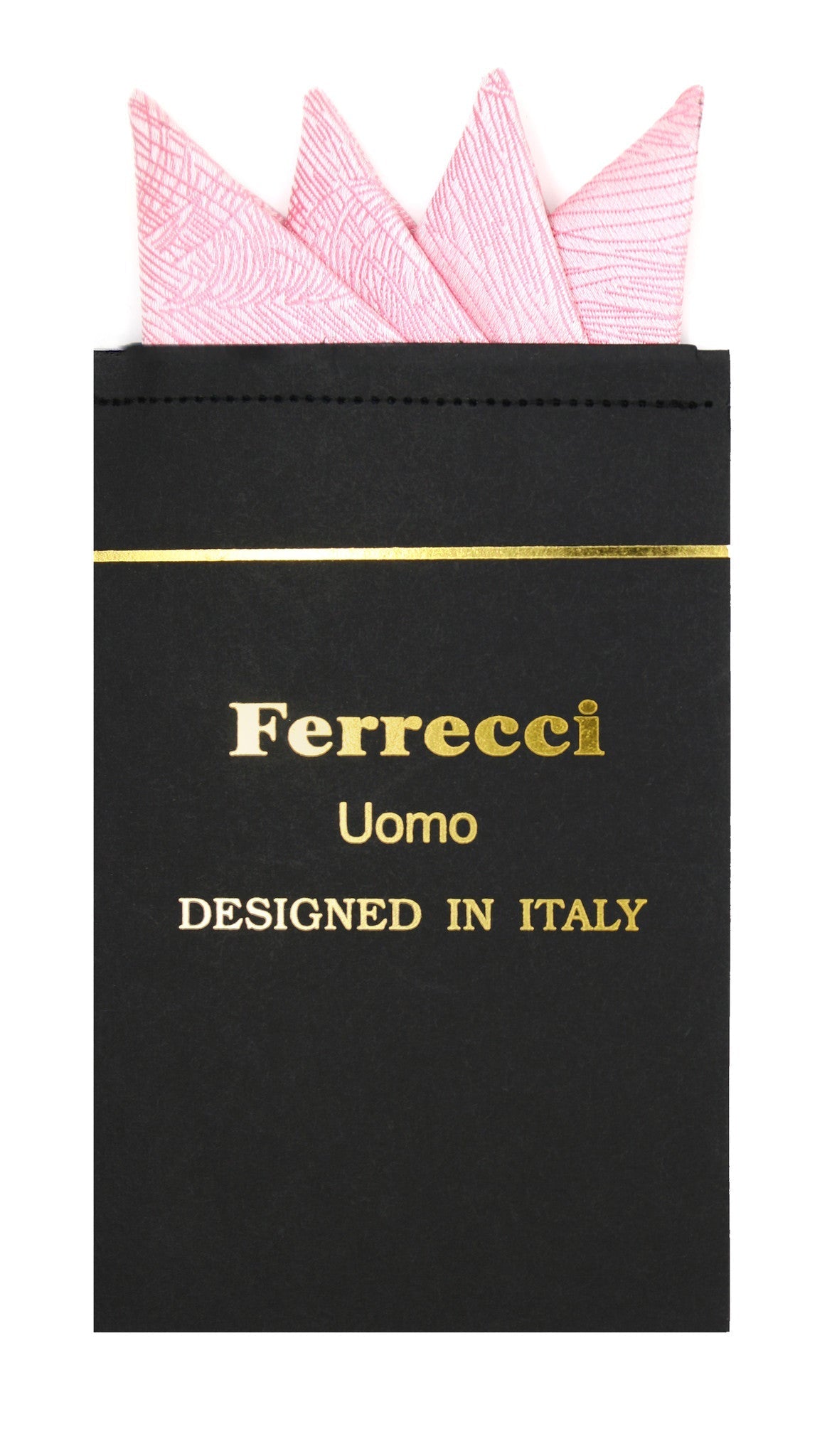 Pre-Folded Microfiber Pink Stripe Handkerchief Pocket Square
