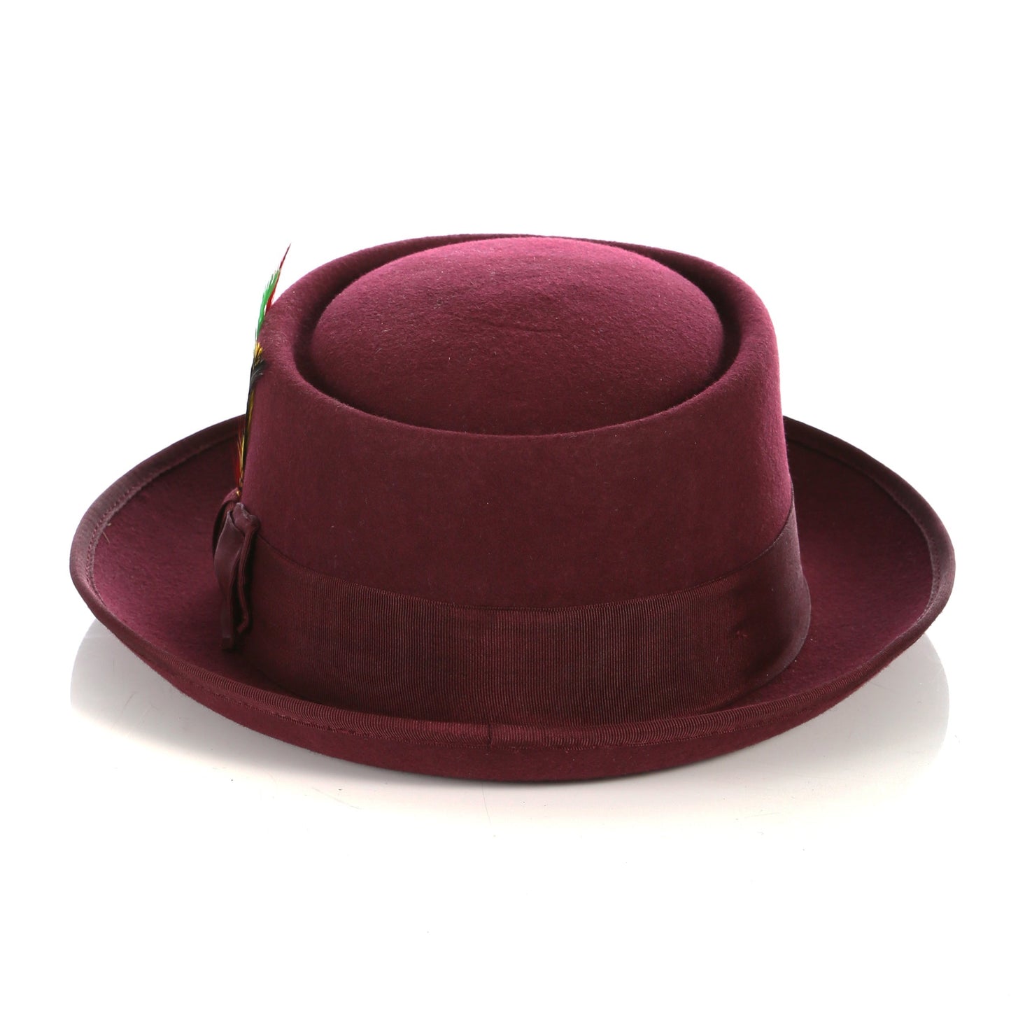 Burgundy Wool Pork Pie Hat