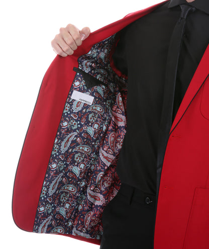 Mens Porter Red Slim Fit Blazer