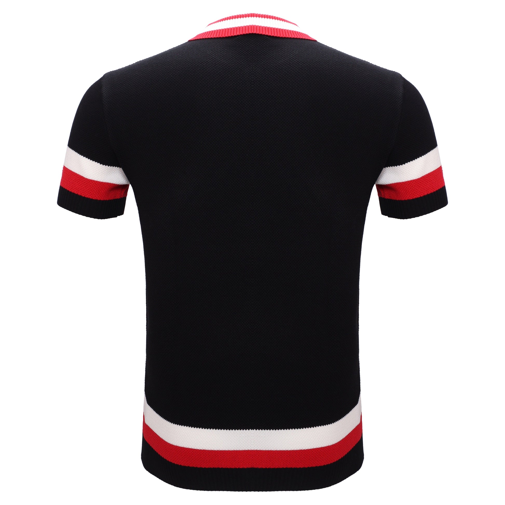 Heritage Stripe Knit Polo BLACK - My Men's Shop