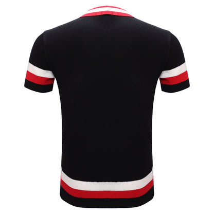 Heritage Stripe Knit Polo BLACK - My Men's Shop