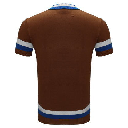 Heritage Stripe Knit Polo KHAKI - My Men's Shop