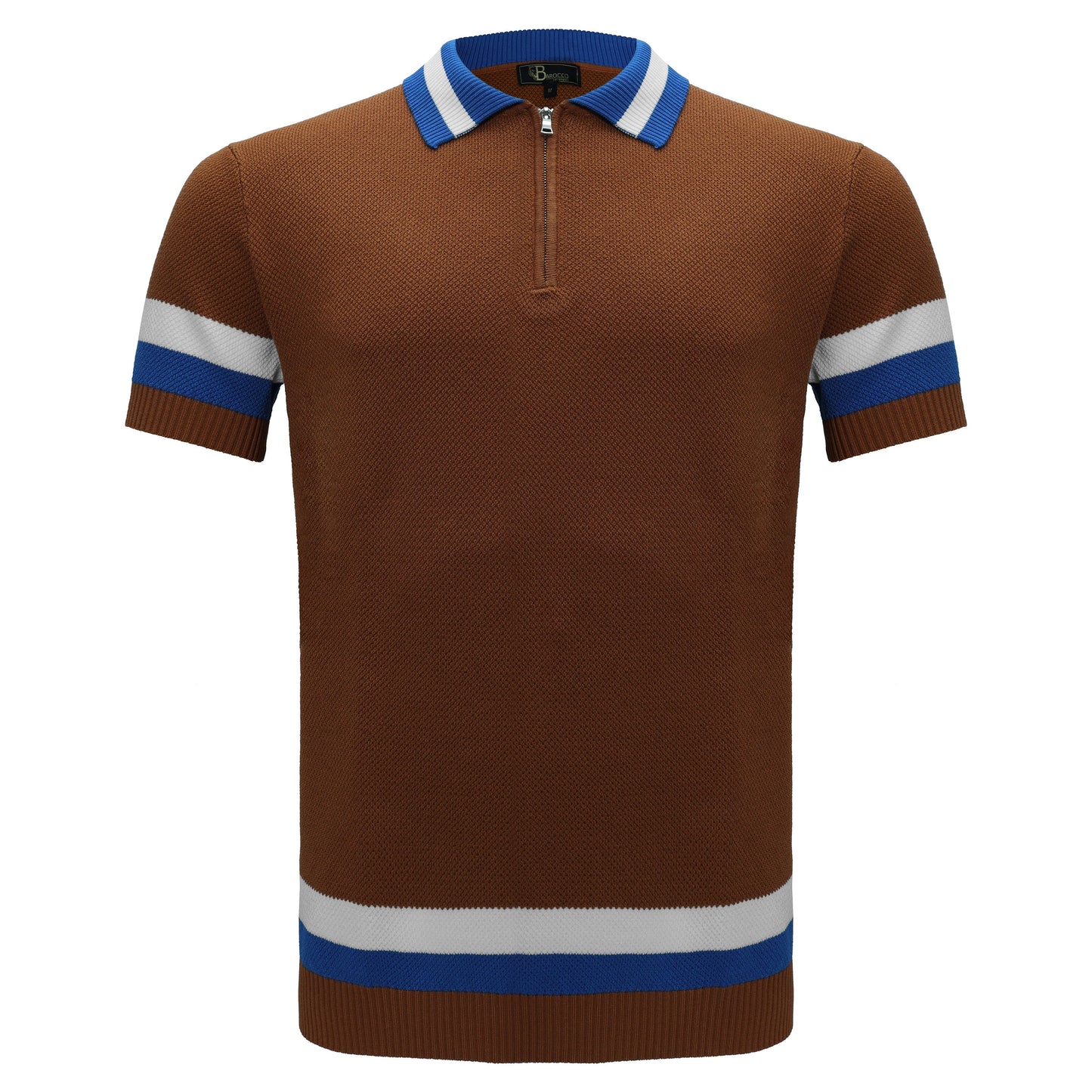 Heritage Stripe Knit Polo KHAKI - My Men's Shop