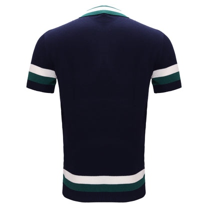 Heritage Stripe Knit Polo NAVY - My Men's Shop