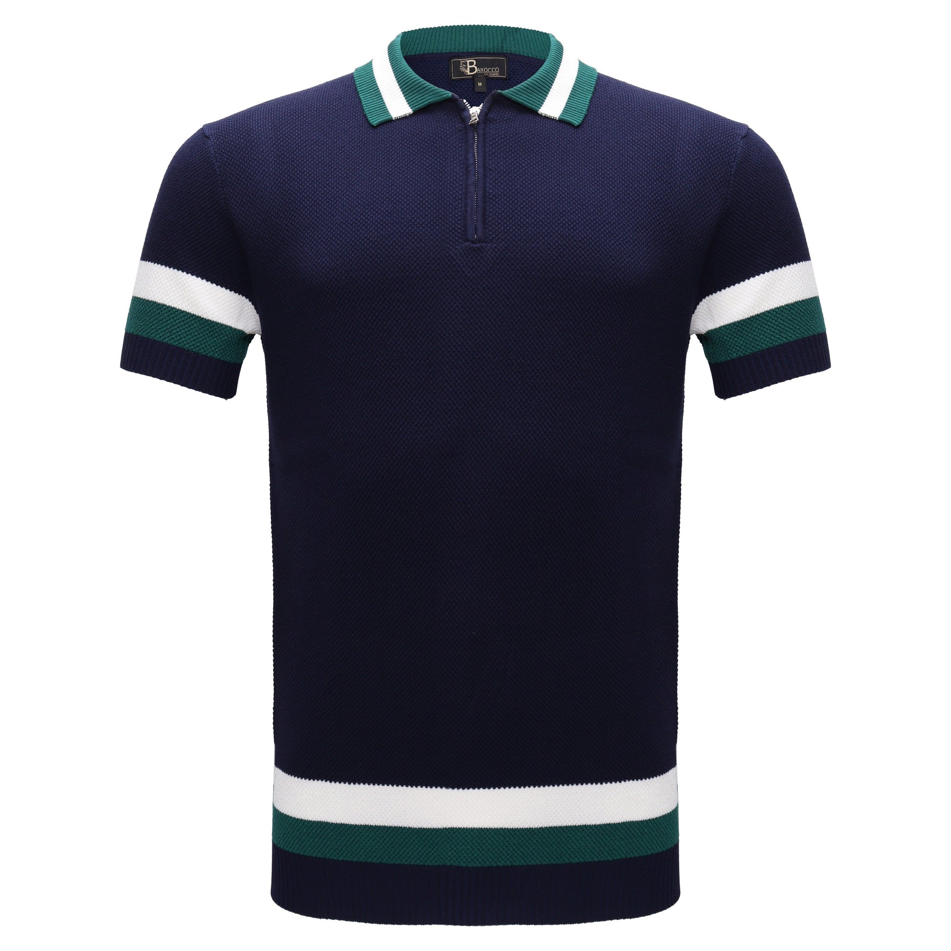 Heritage Stripe Knit Polo NAVY - My Men's Shop