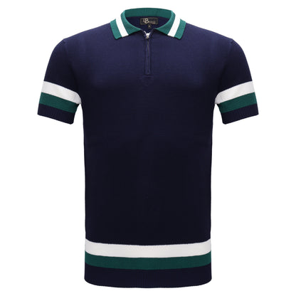 Heritage Stripe Knit Polo NAVY - My Men's Shop