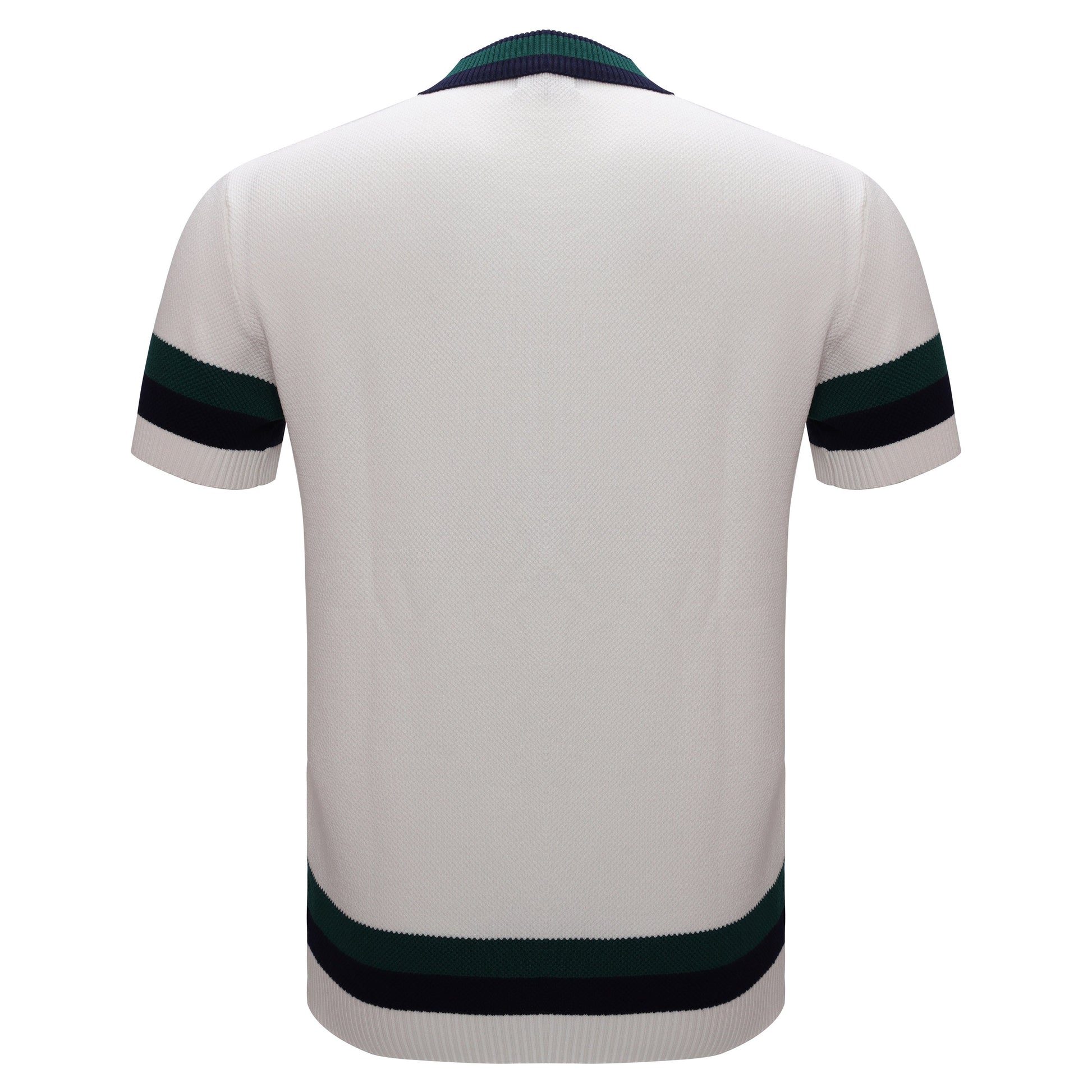 Heritage Stripe Knit Polo WHITE - My Men's Shop