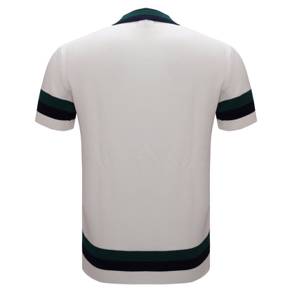 Heritage Stripe Knit Polo WHITE - My Men's Shop