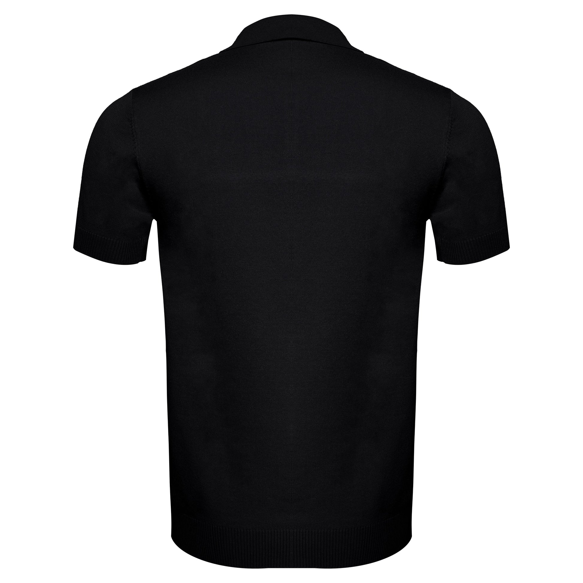 Men's Retro-Inspired Knitted Polo Shirt BLACK/WHITE - My Men's Shop