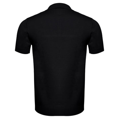 Men's Retro-Inspired Knitted Polo Shirt BLACK/WHITE - My Men's Shop