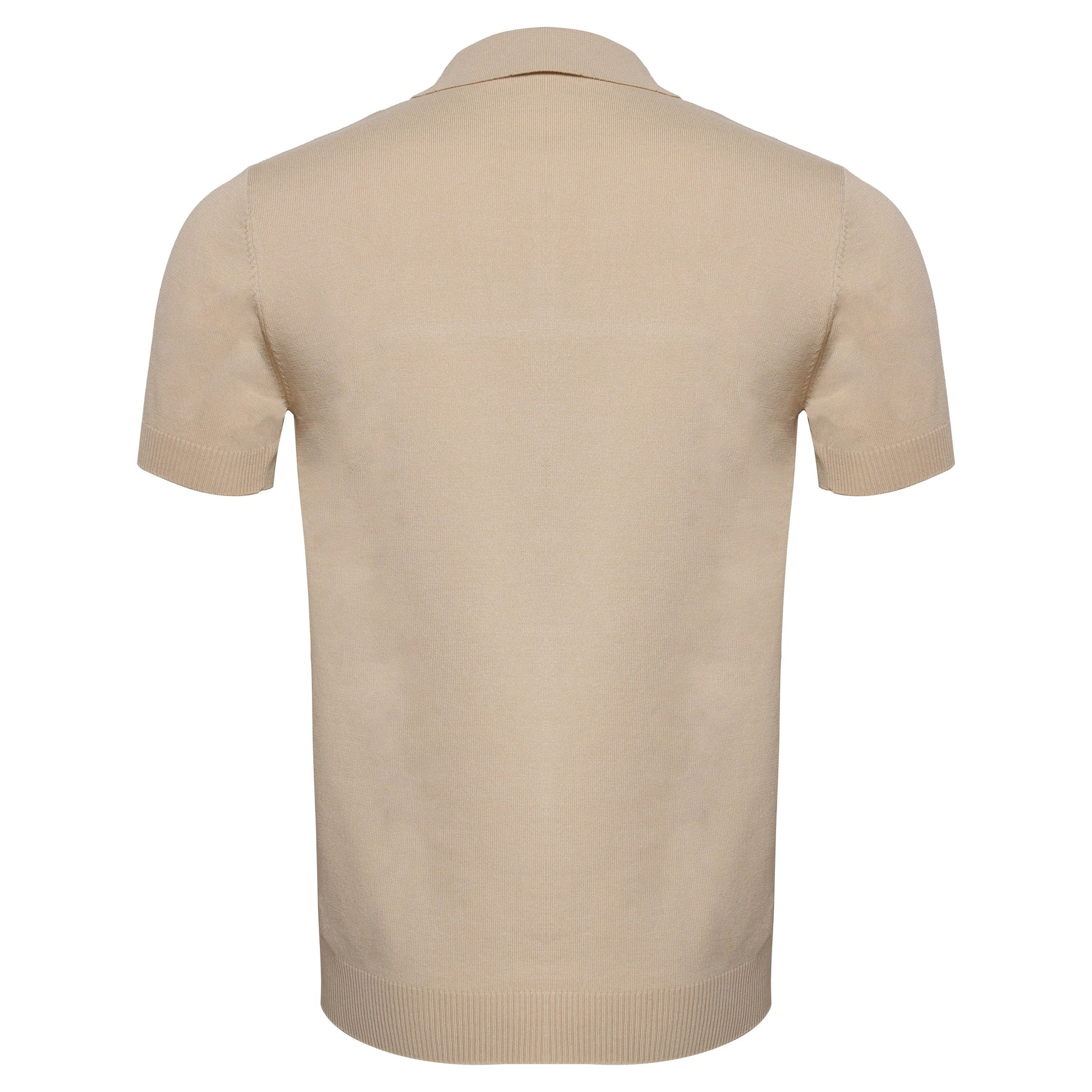 Men's Retro-Inspired Knitted Polo Shirt IVORY/NAVY - My Men's Shop
